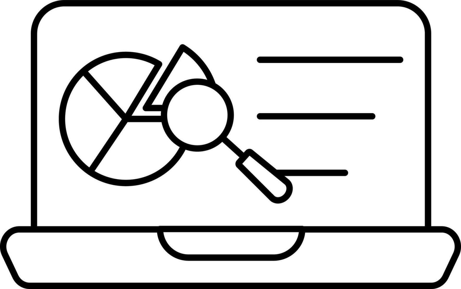 ricerca torta grafico nel il computer portatile icona. vettore