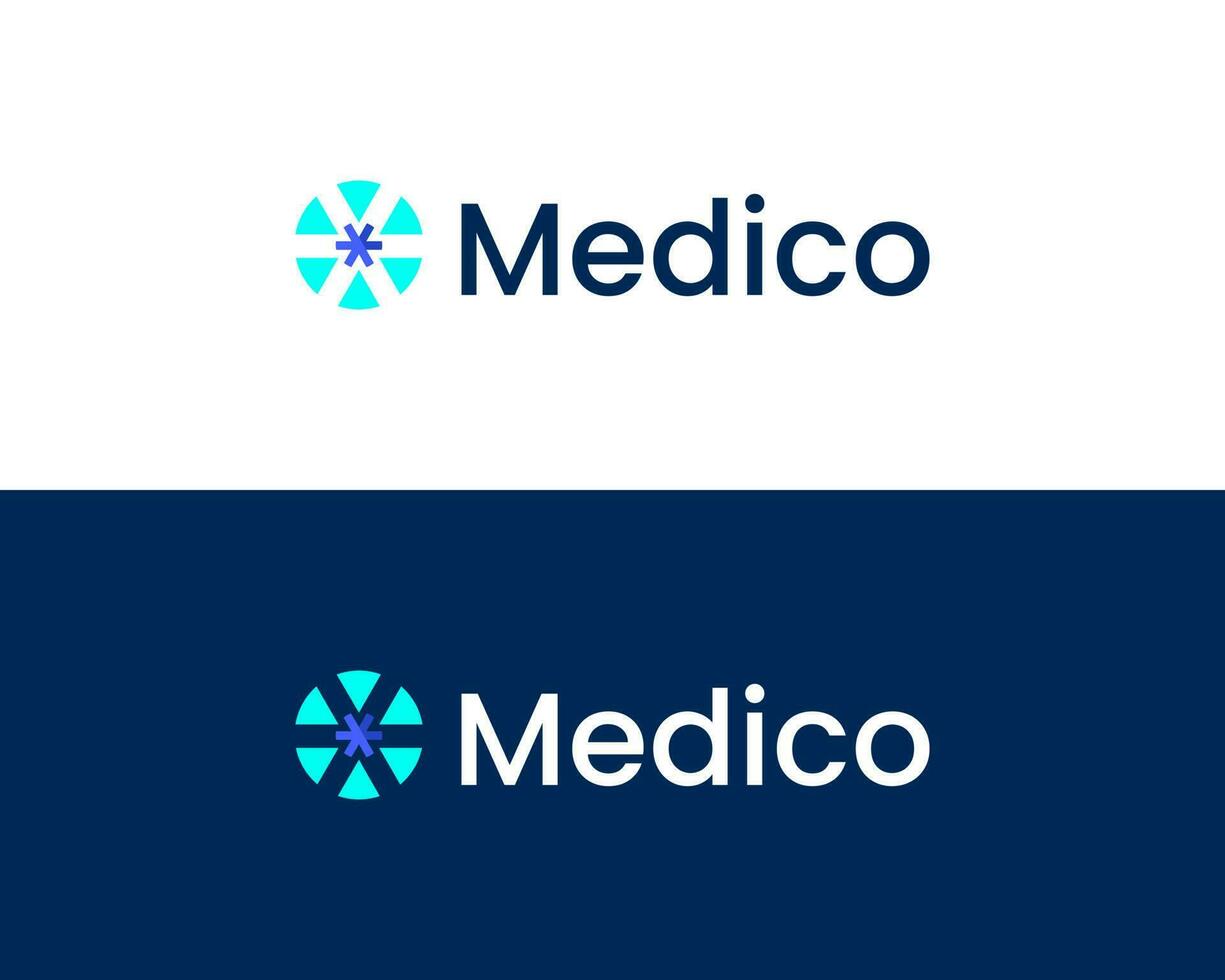 medico moderno logo design modello vettore