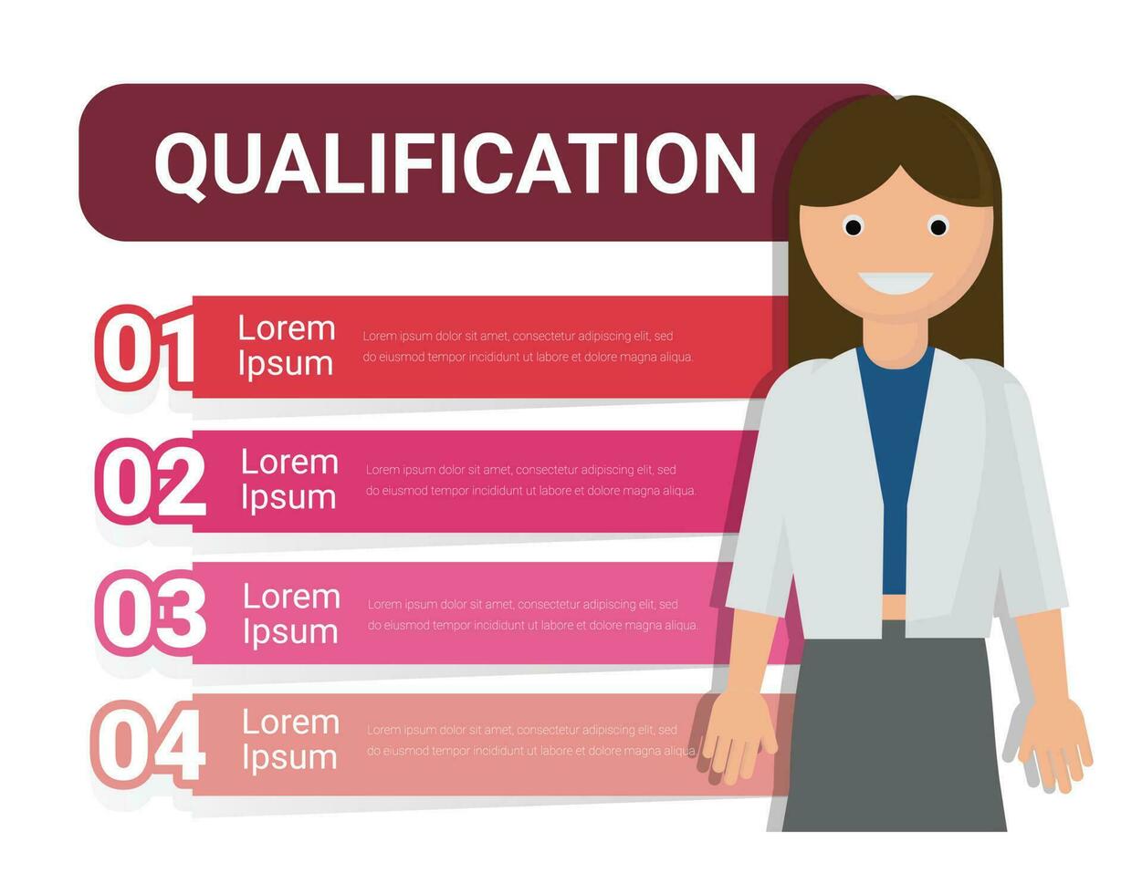 qualificazione bandiera ragnatela vettore illustrazione concetto per dipendente reclutamento.