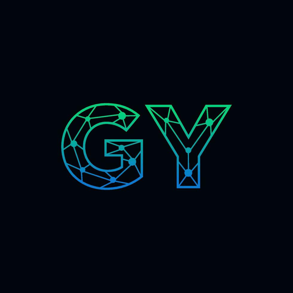 astratto lettera gy logo design con linea punto connessione per tecnologia e digitale attività commerciale azienda. vettore