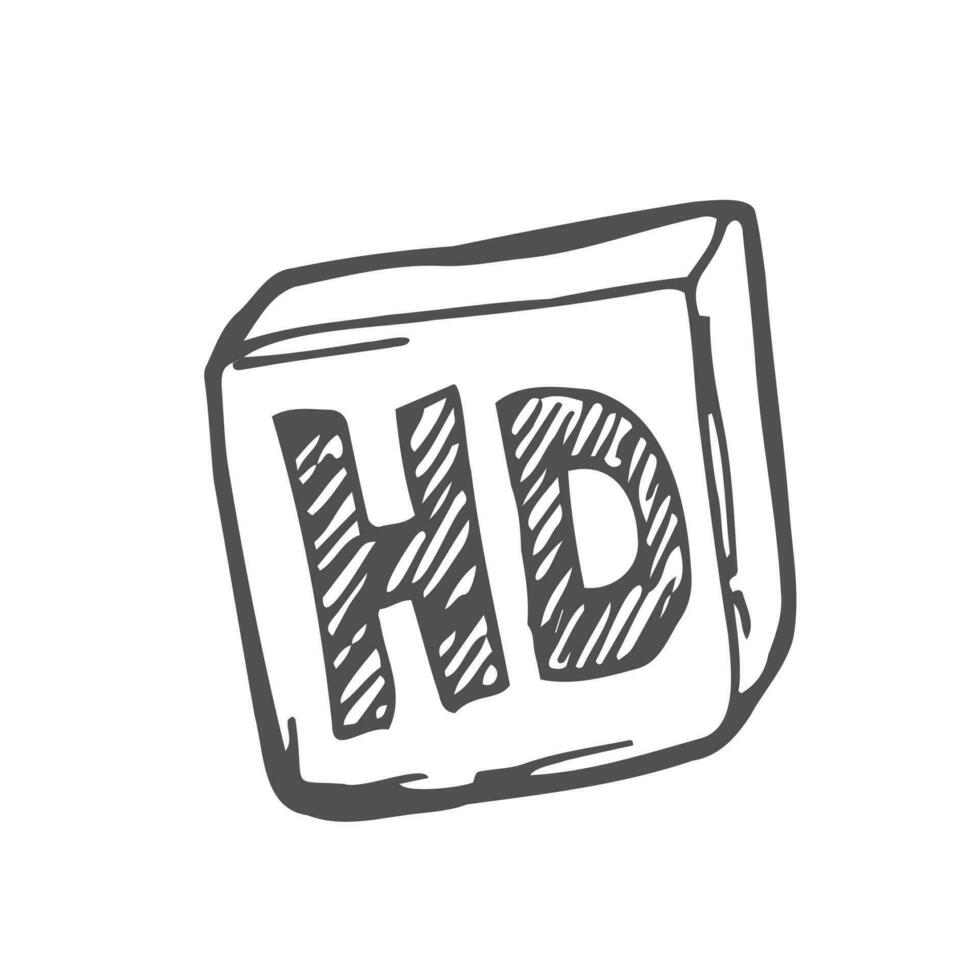 HD film isolato icona. semplice elemento illustrazione a partire dal cinema concetto. HD film modificabile logo simbolo design su bianca sfondo. può essere uso per ragnatela e mobile. vettore