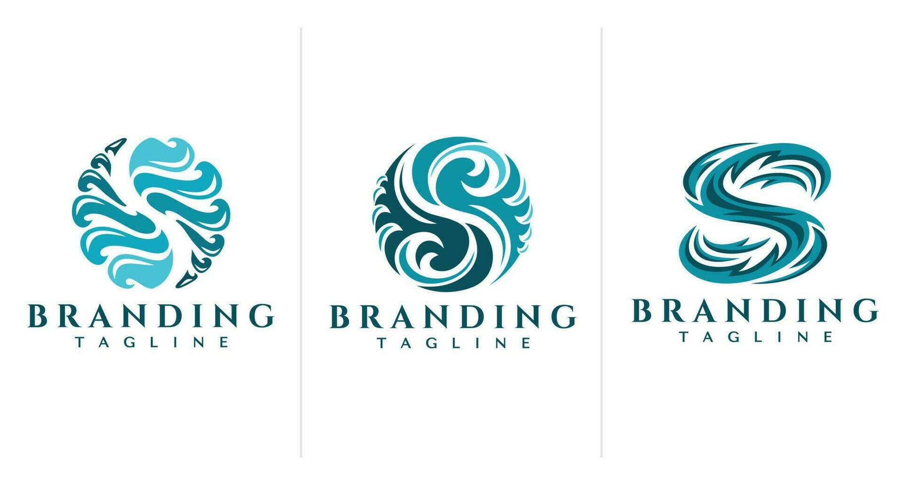 lusso mare onda viaggio lettera S logo design. elegante oceano acqua iniziale S logo. vettore