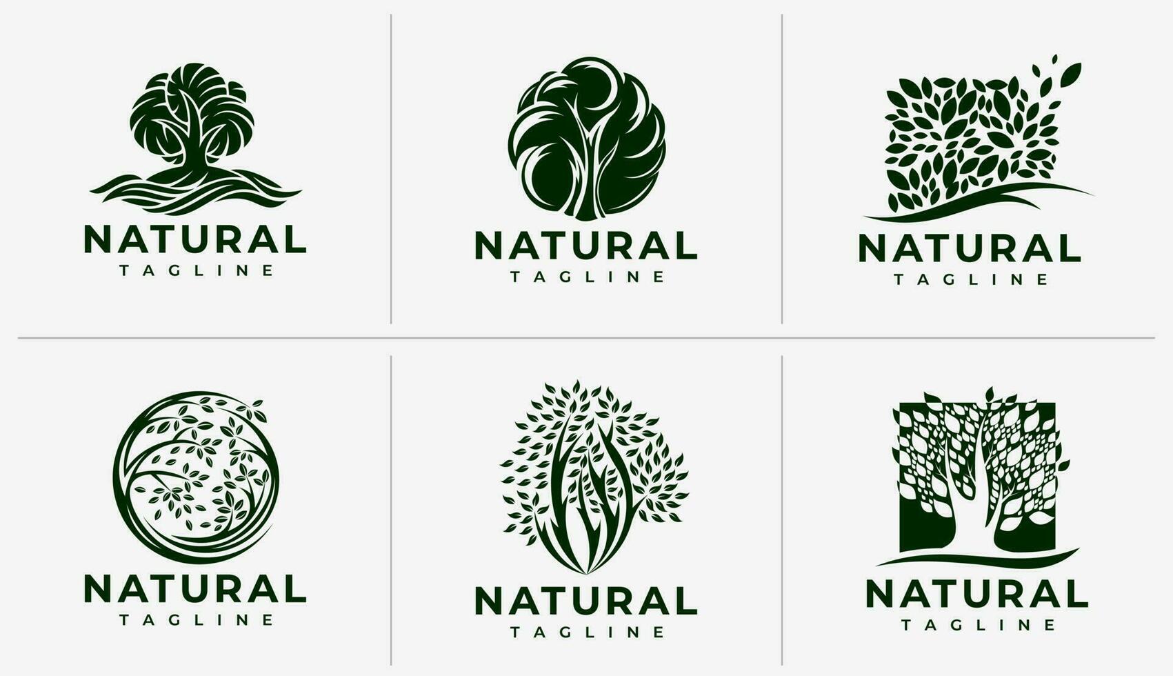 lusso natura pianta albero logo design. astratto biologico quercia albero logo marca. vettore