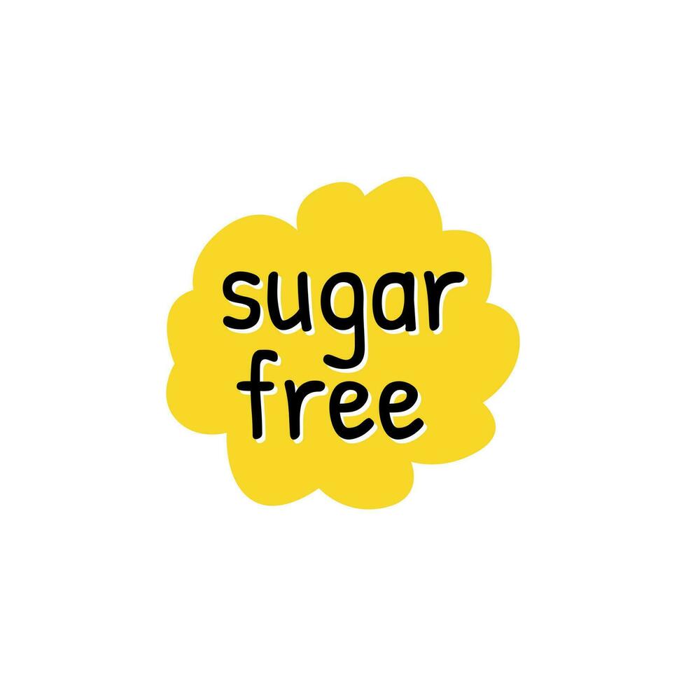 zucchero gratuito no sostanze chimiche dannoso icona etichetta design vettore