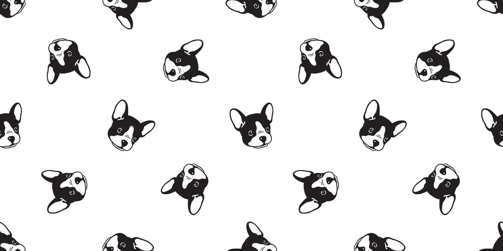 cane senza soluzione di continuità modello francese bulldog vettore piastrella sfondo sciarpa isolato sfondo illustrazione cartone animato grafico
