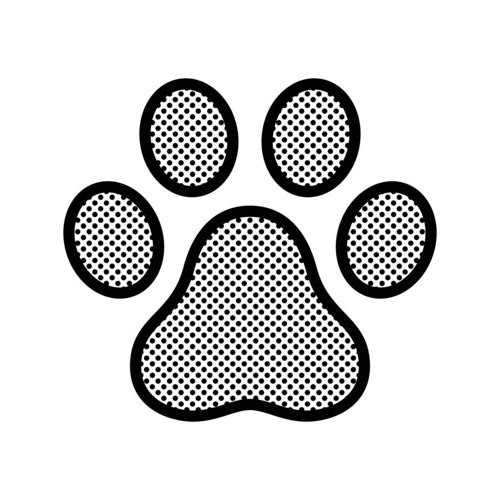 cane zampa vettore orma icona logo cucciolo gatto francese bulldog polka punto cartone animato illustrazione