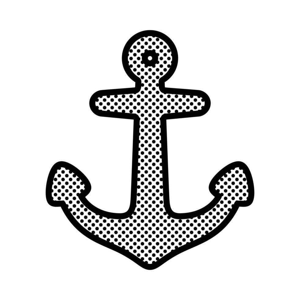 ancora vettore icona logo barca pirata simbolo polka punto nautico marittimo timone illustrazione simbolo grafico design