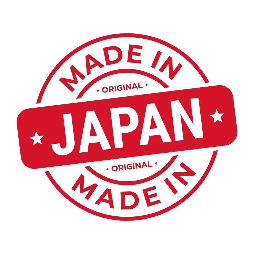 fatto nel Giappone francobollo logo icona simbolo design. foca nazionale originale Prodotto distintivo. vettore illustrazione