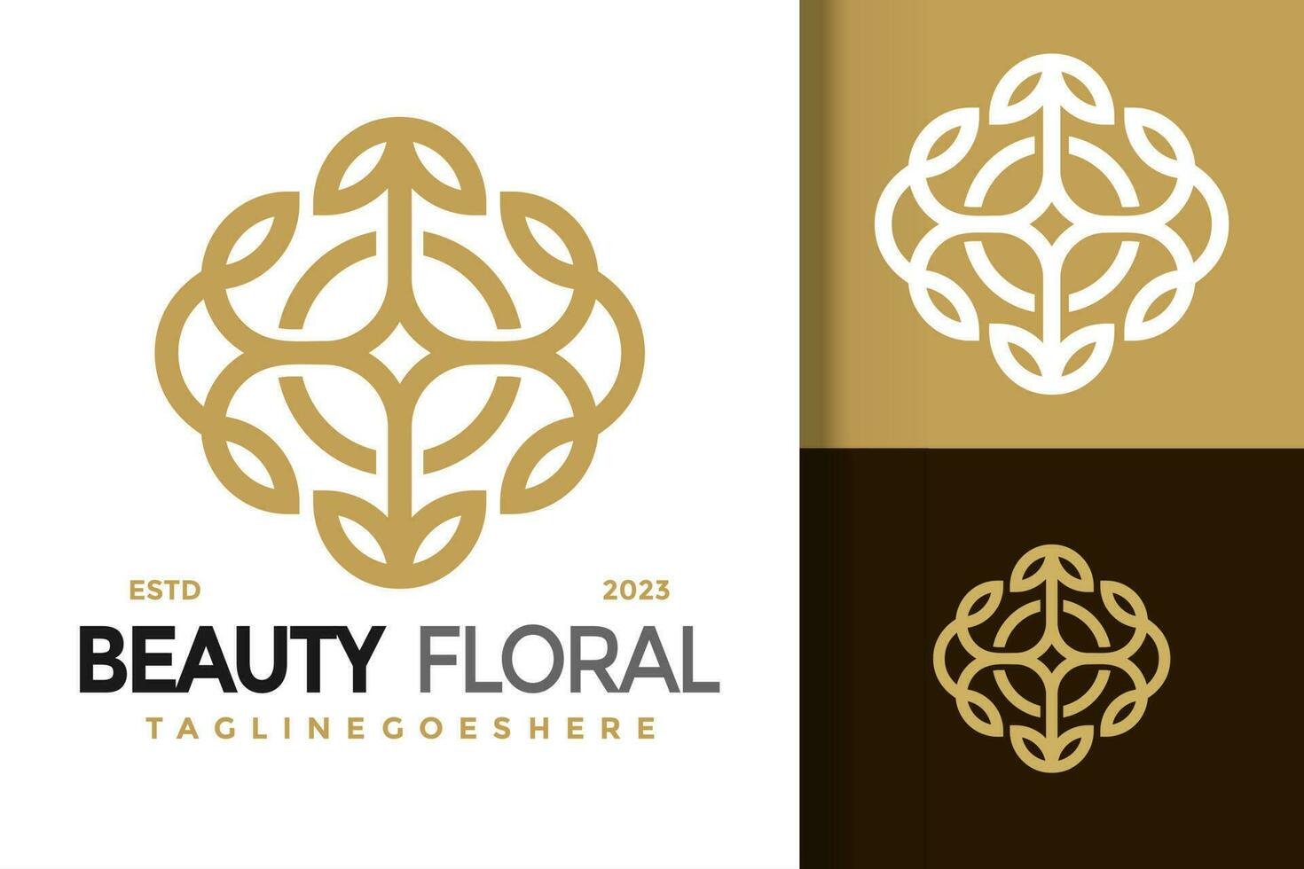 lusso floreale elegante logo vettore icona illustrazione