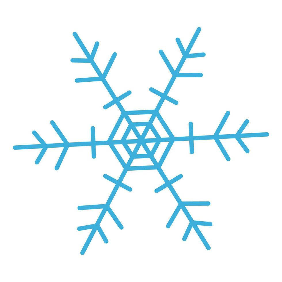 blu fiocco di neve con un' esagonale mezzo. inverno vettore illustrazione.