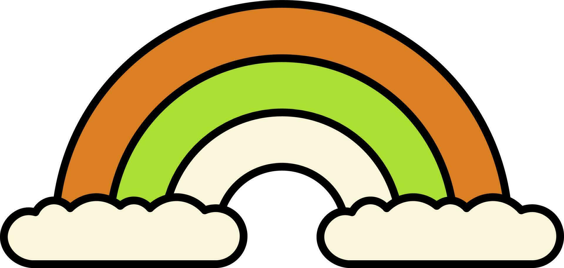 piatto stile arcobaleno nube colorato icona. vettore