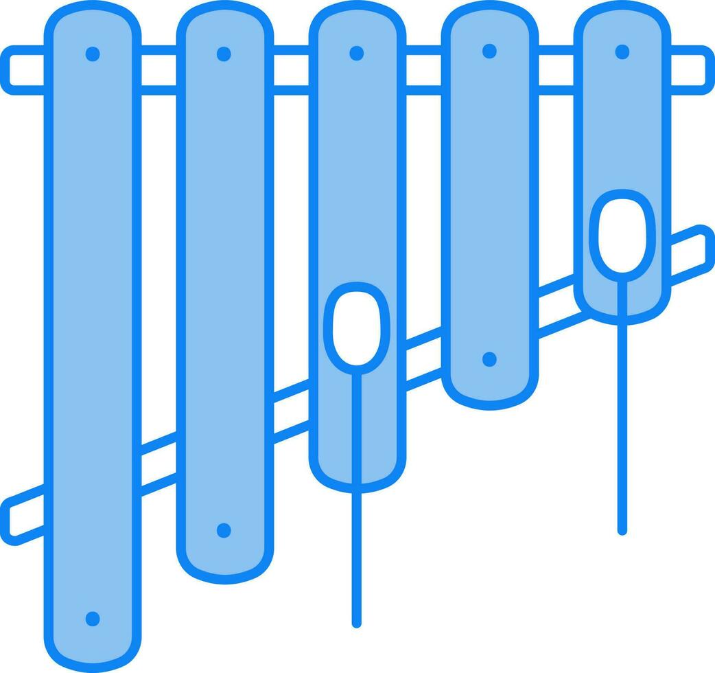 piatto stile xilofono icona nel blu e bianca colore. vettore
