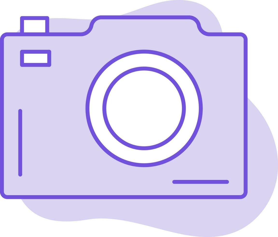 piatto stile telecamera icona su viola sfondo. vettore