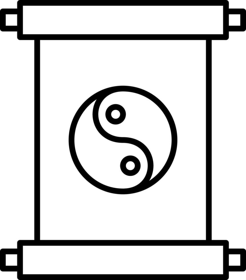 scorrere yin yang simbolo lettera icona nel magro linea. vettore