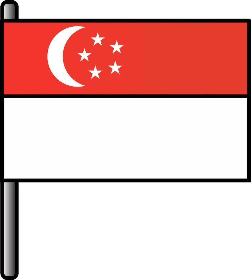 Singapore bandiera icona nel piatto stile. vettore