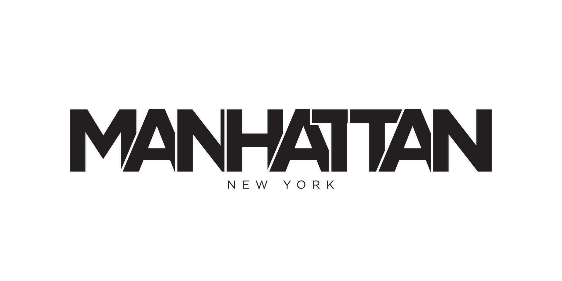 Manhattan, nuovo York, Stati Uniti d'America tipografia slogan design. America logo con grafico città lettering per Stampa e ragnatela. vettore