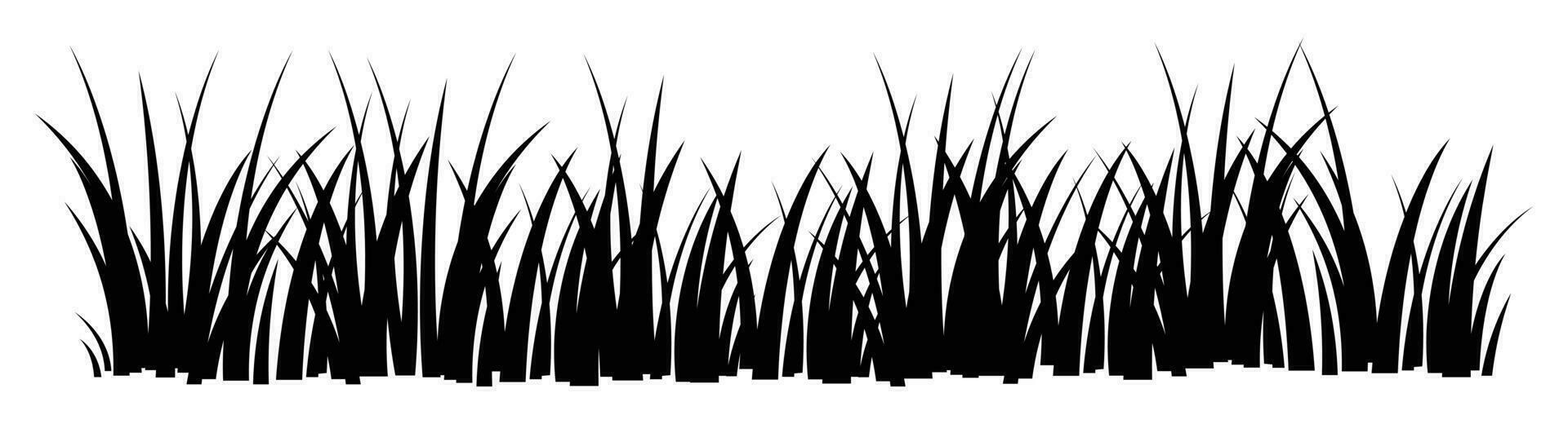cartone animato silhouette erba le foglie collezione vettore illustrazione isolato su bianca