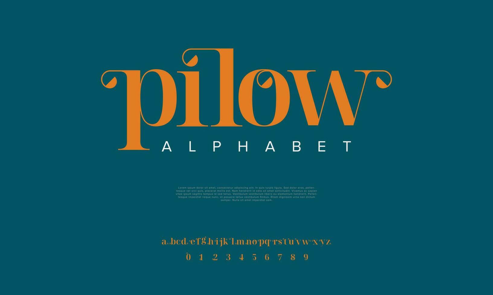 pilow astratto digitale tecnologia logo font alfabeto. minimo moderno urbano font per logo, marca eccetera. tipografia carattere tipografico maiuscolo minuscolo e numero. vettore illustrazione