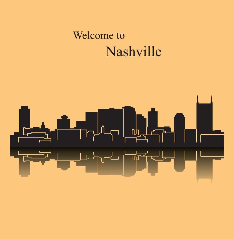 silhouette della città di nashville tennessee vettore