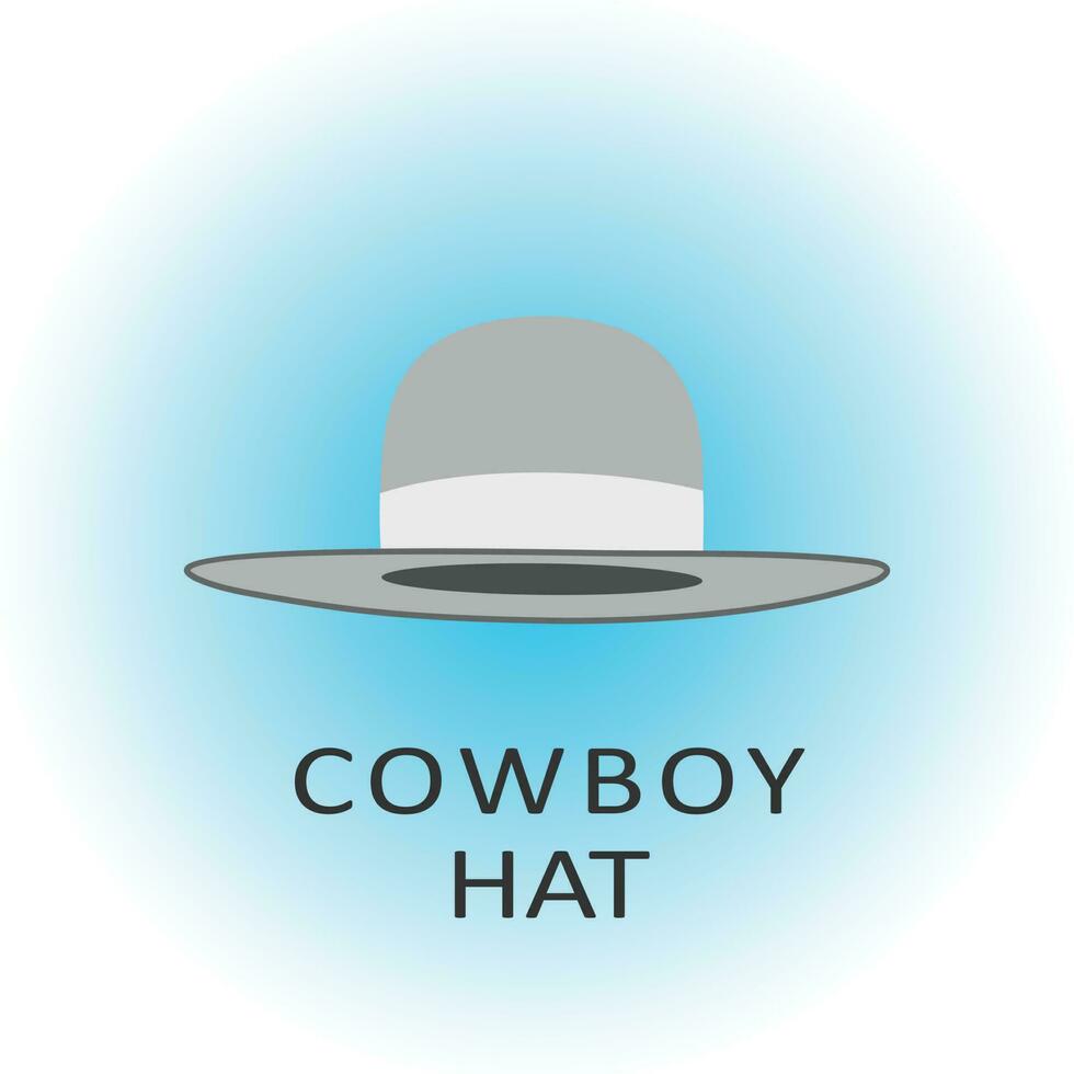 grigio cowboy cappello semplice piatto vettore illustrazione