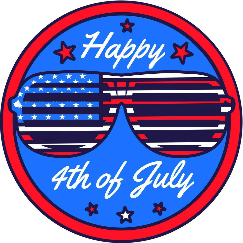 Stati Uniti d'America contento 4 ° di luglio festivo americano bandiera distintivo vettore