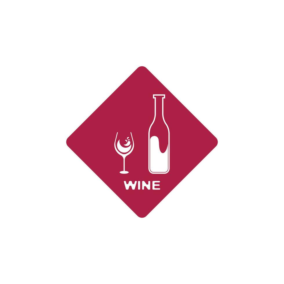 icona del vino e modello vettoriale di simbolo