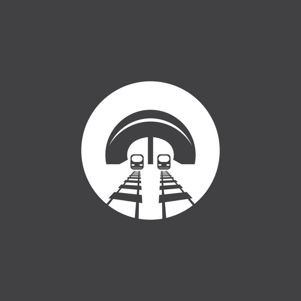 ferrovia con modello di disegno vettoriale icona logo tunnel