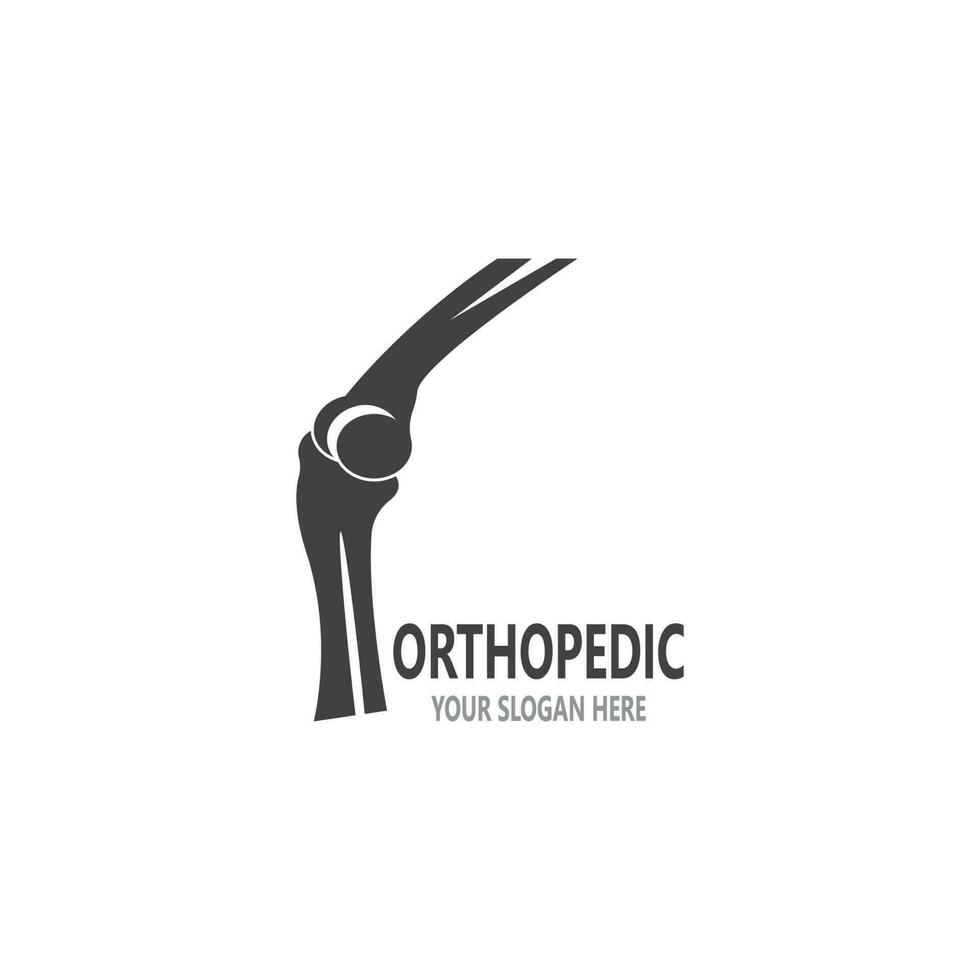 umano osso ortopedico logo vettore. anatomia scheletro piatto design modello illustrazione vettore