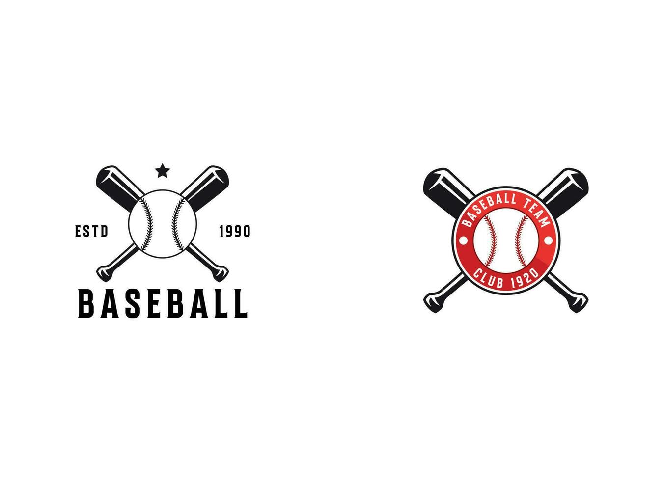 baseball logo design. baseball softball squadra club accademia campionato logo modello vettore