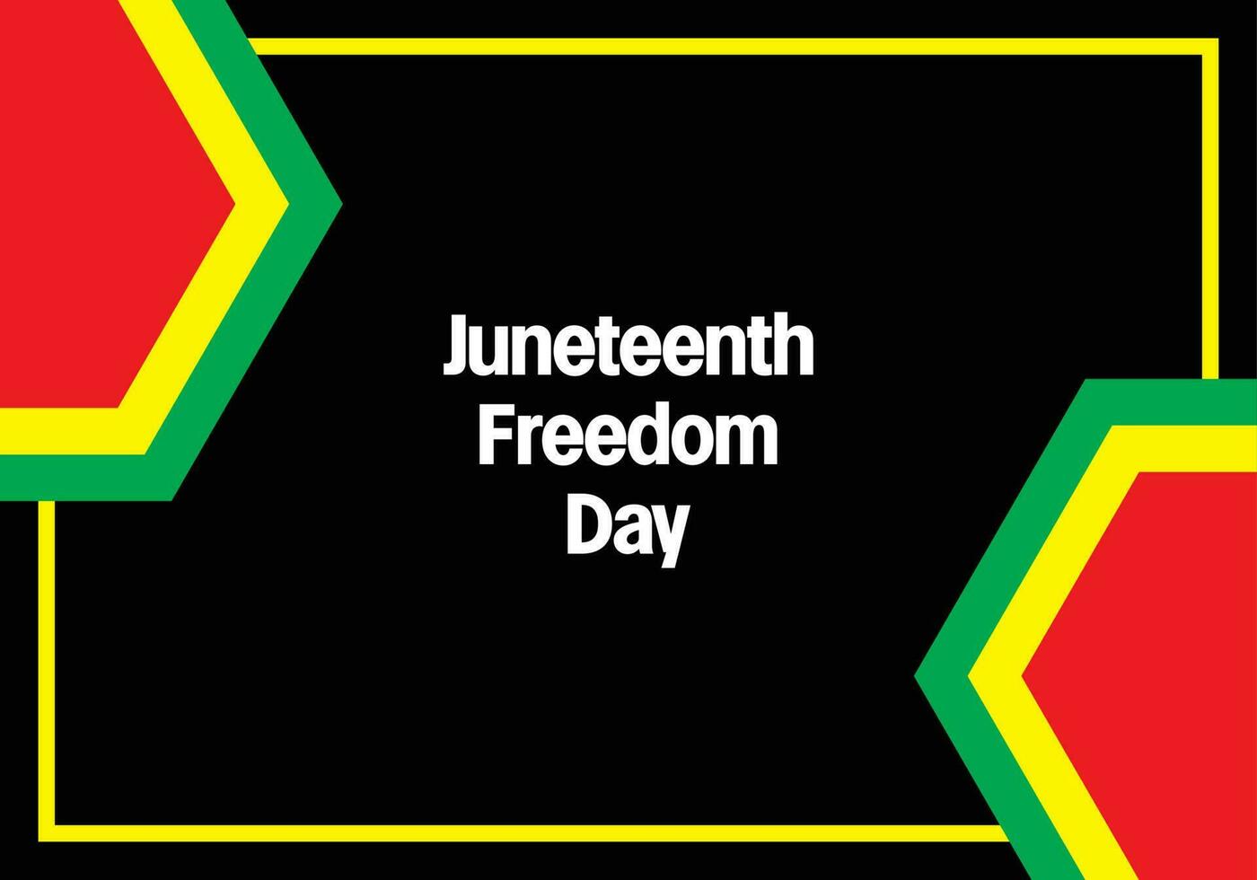 juneteenth tema rosso giallo verde nero astratto sfondo, libertà giorno, annuale vacanza. vettore design per striscioni, saluto carte, manifesti.