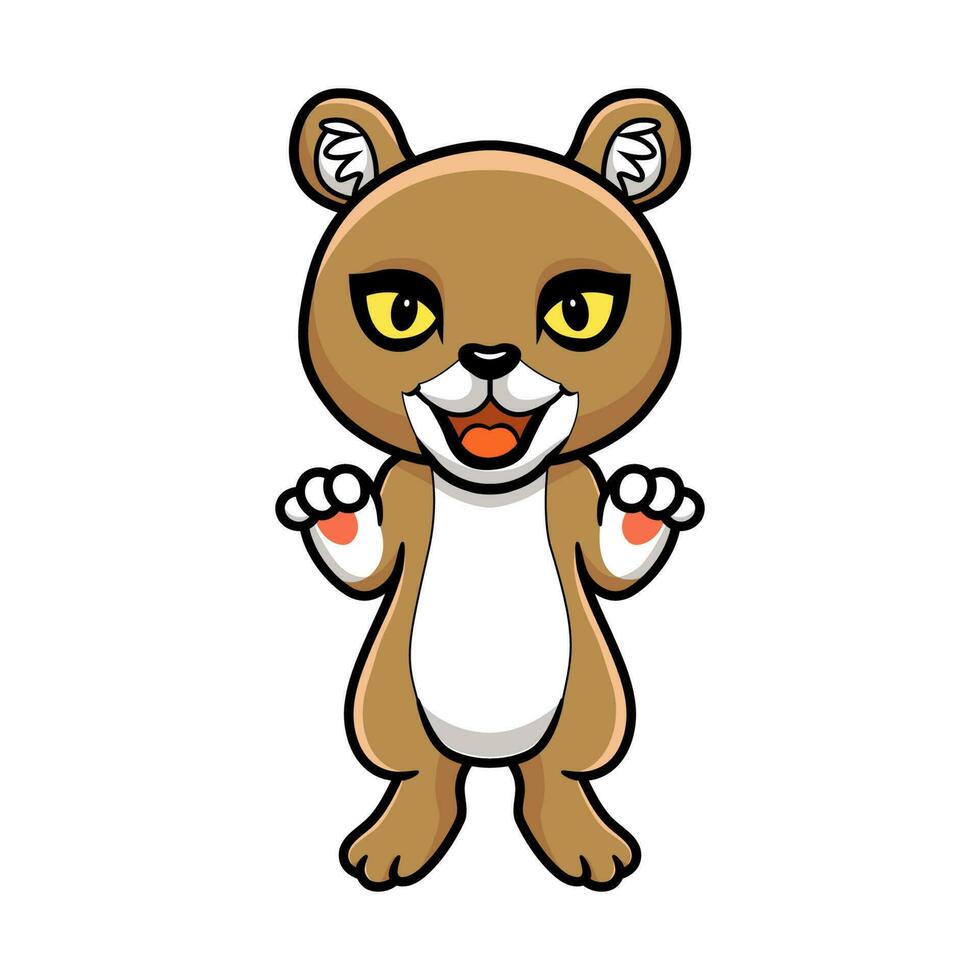 carino poco puma Puma cartone animato vettore