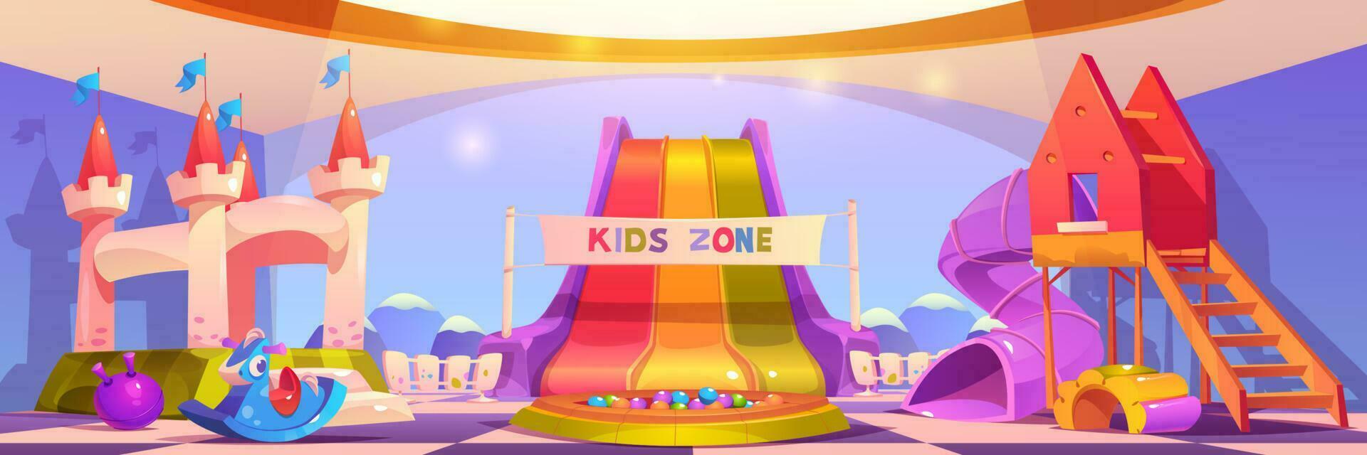cartone animato bambini zona per attivo tempo libero e divertimento vettore
