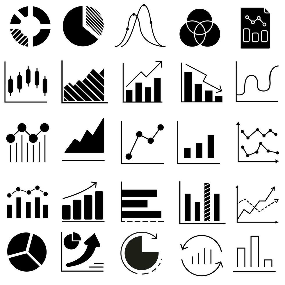 grafico icona vettore impostare. programma illustrazione cartello collezione. diagramma simbolo o logo.