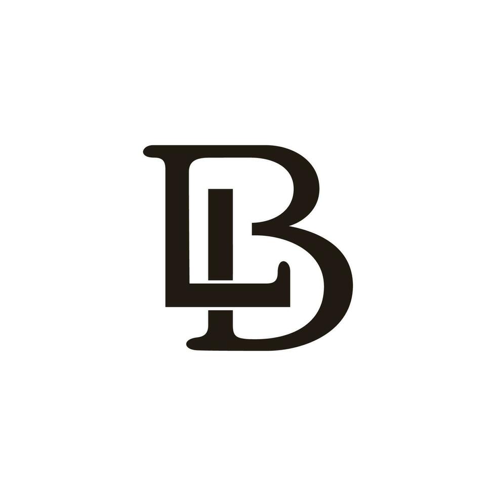 lettera bl connesso sovrapposizione design logo vettore