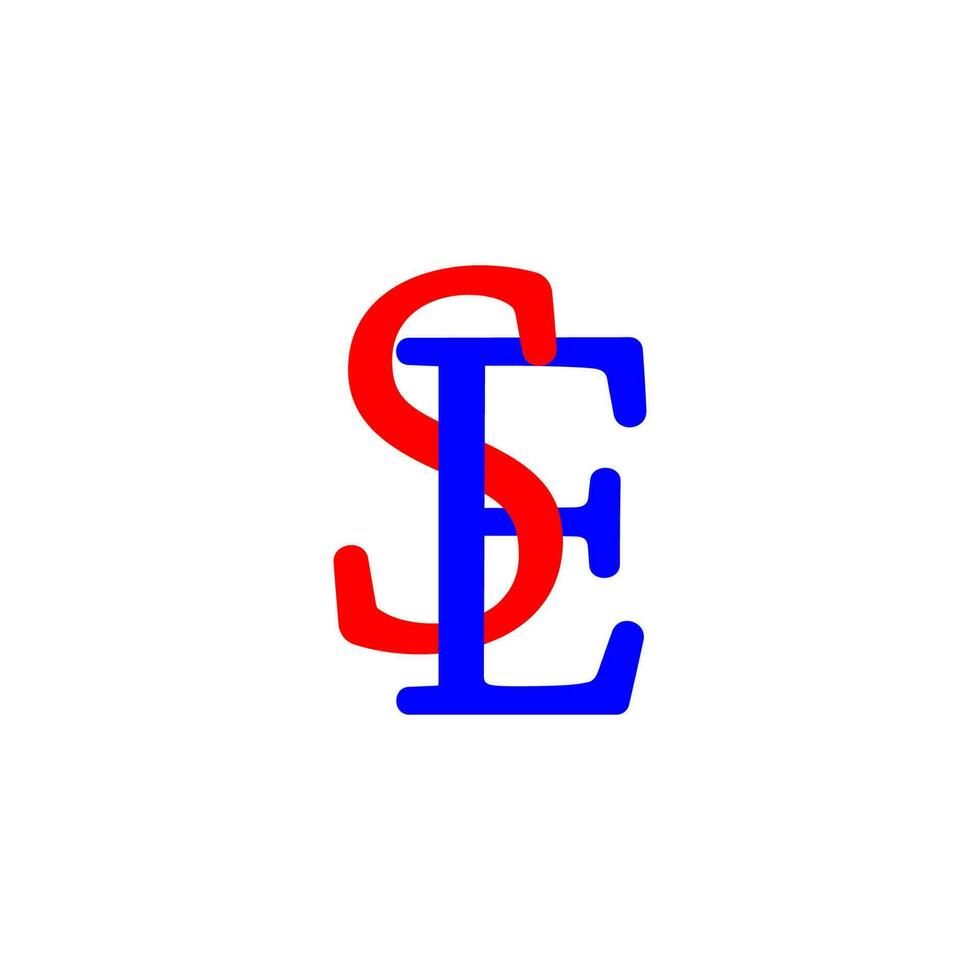 lettera SE connesso font colorato design simbolo vettore