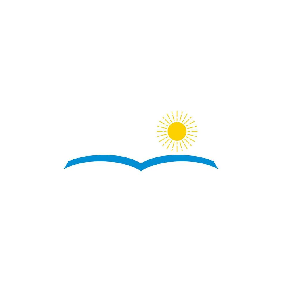 mare e sole libro forma simbolo logo vettore