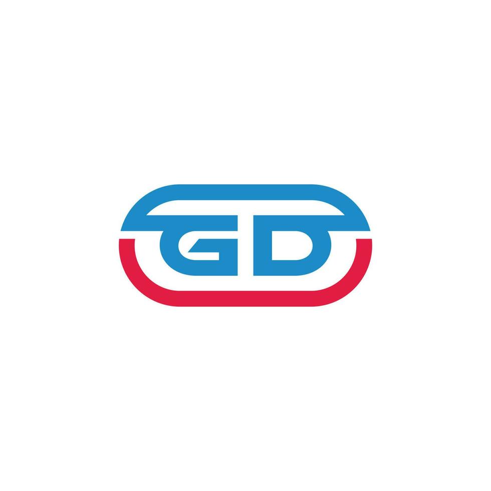 astratto lettera gd semplice geometrico colorato design simbolo logo vettore