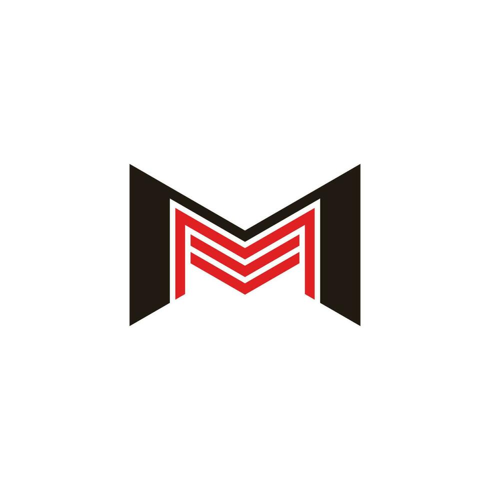 lettera mm strisce colorato geometrico logo vettore