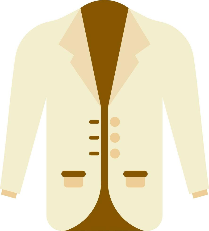 Marrone cappotto o completo da uomo icona su bianca sfondo. vettore