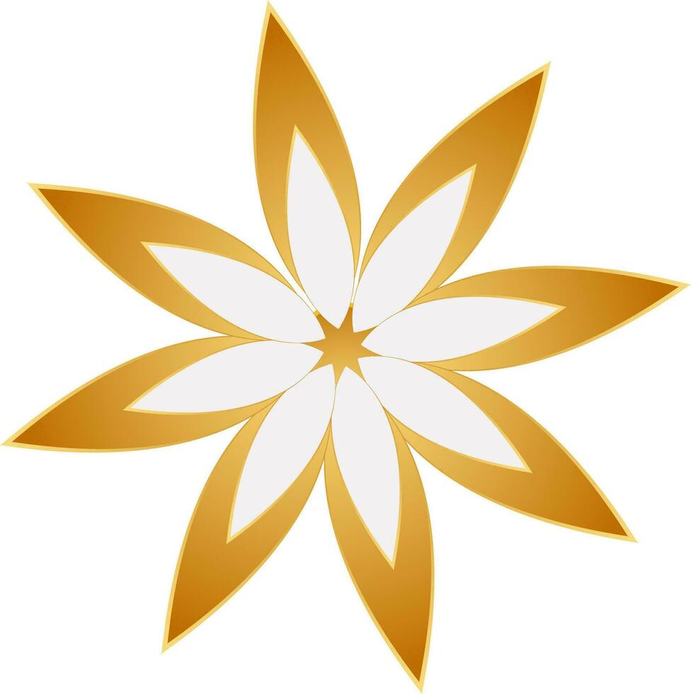 illustrazione di fiore nel bianca e d'oro colore. vettore