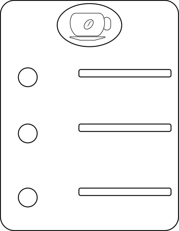 caffè negozio menù nel nero linea arte illustrazione. vettore