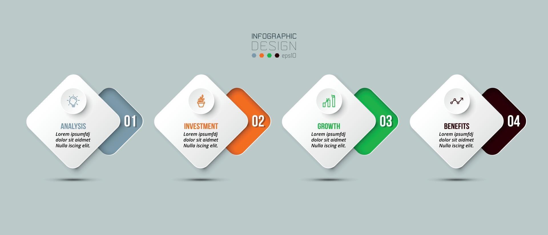 modello di business infografica con design in 4 fasi o opzione vettore