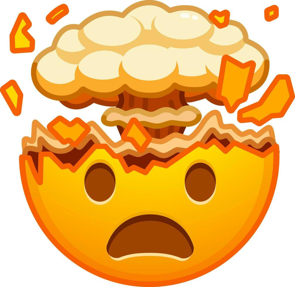 grande impostato di giallo emoji. divertente emoticon facce con facciale espressioni. vettore