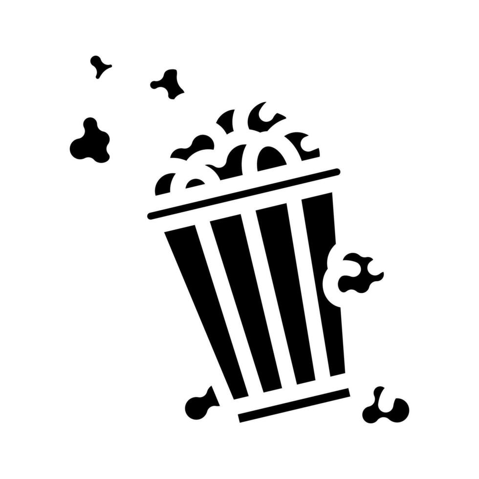 secchio Popcorn a strisce scatola glifo icona vettore illustrazione