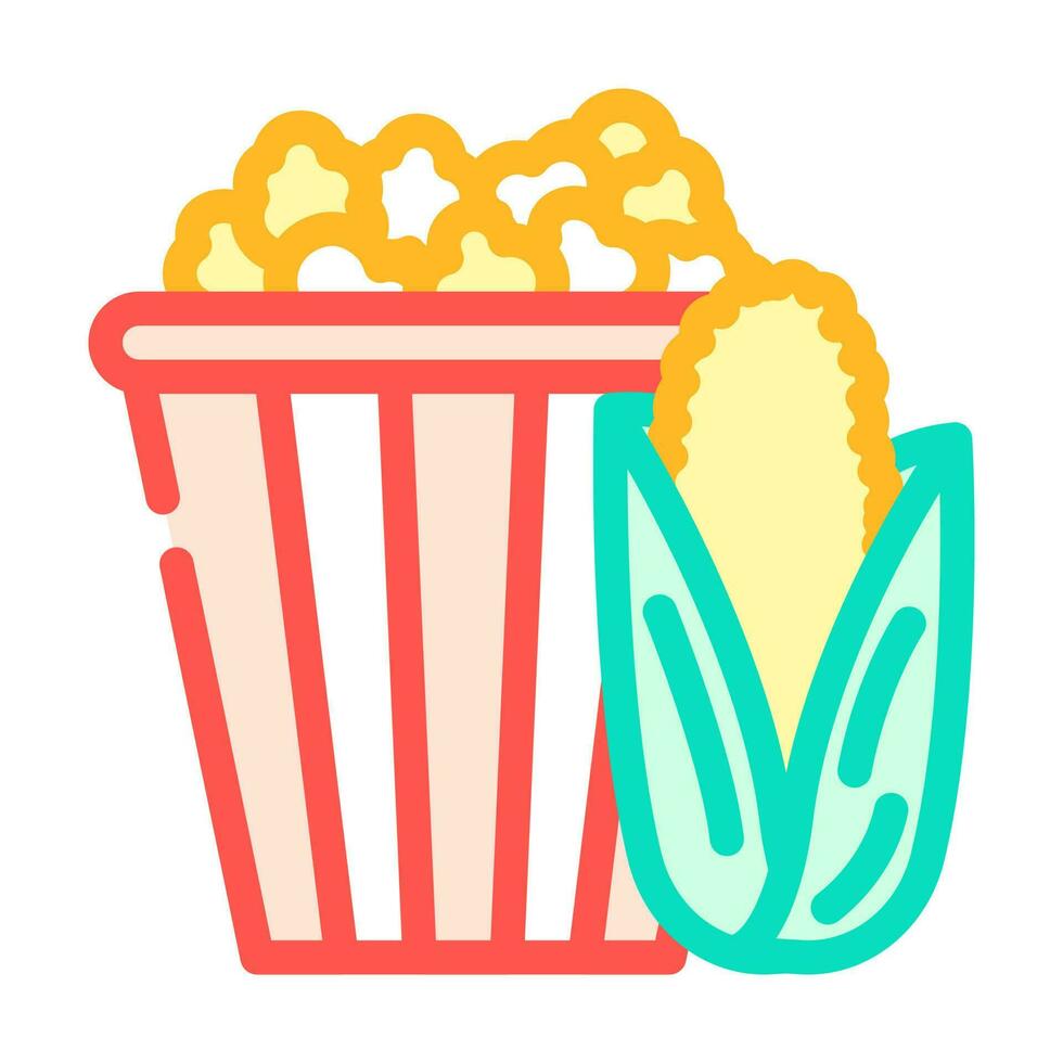Popcorn Mais giallo colore icona vettore illustrazione