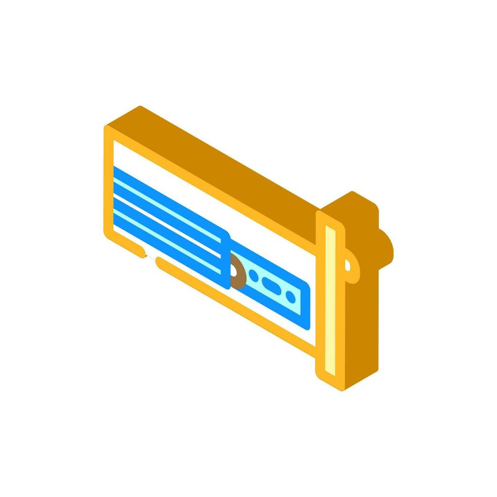 cassetto diapositiva hardware mobilia adattamento isometrico icona vettore illustrazione