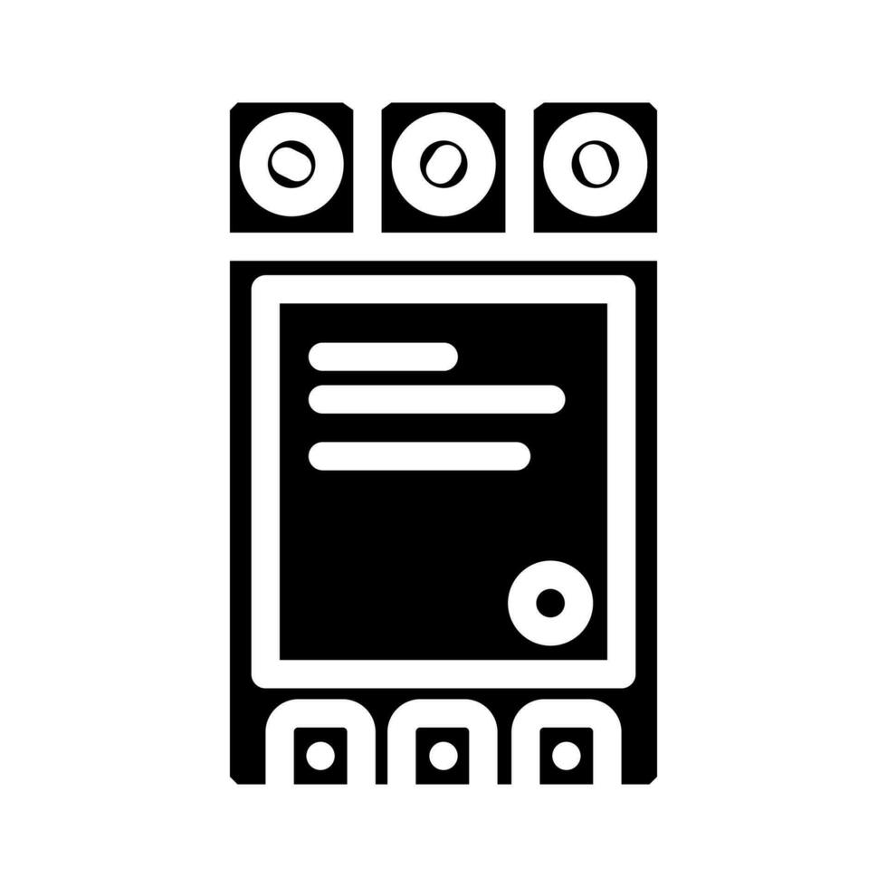 relè elettronico componente glifo icona vettore illustrazione