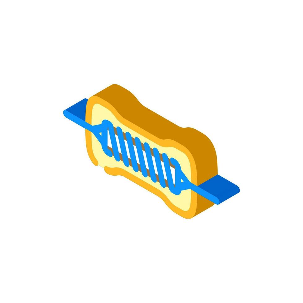 metallo film resistore elettronico componente isometrico icona vettore illustrazione