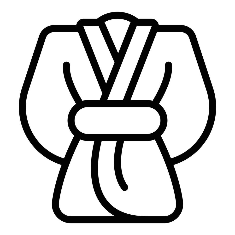 chimono mascalzone icona schema vettore. judo capi di abbigliamento vettore