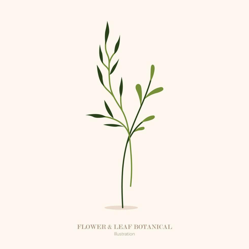 fiore e verde foglia botanico su rosa sfondo, illustrazione e piatto design. vettore